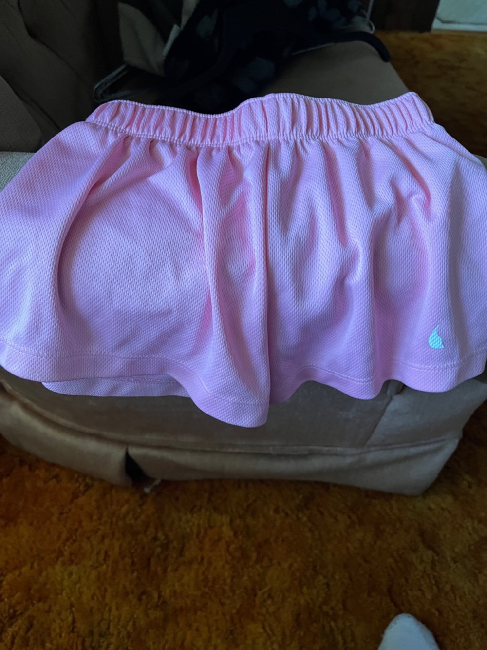Light Pink Athletic Shorts with Reflective Logo